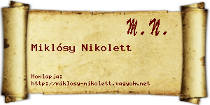 Miklósy Nikolett névjegykártya