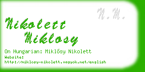 nikolett miklosy business card